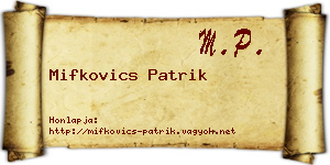 Mifkovics Patrik névjegykártya